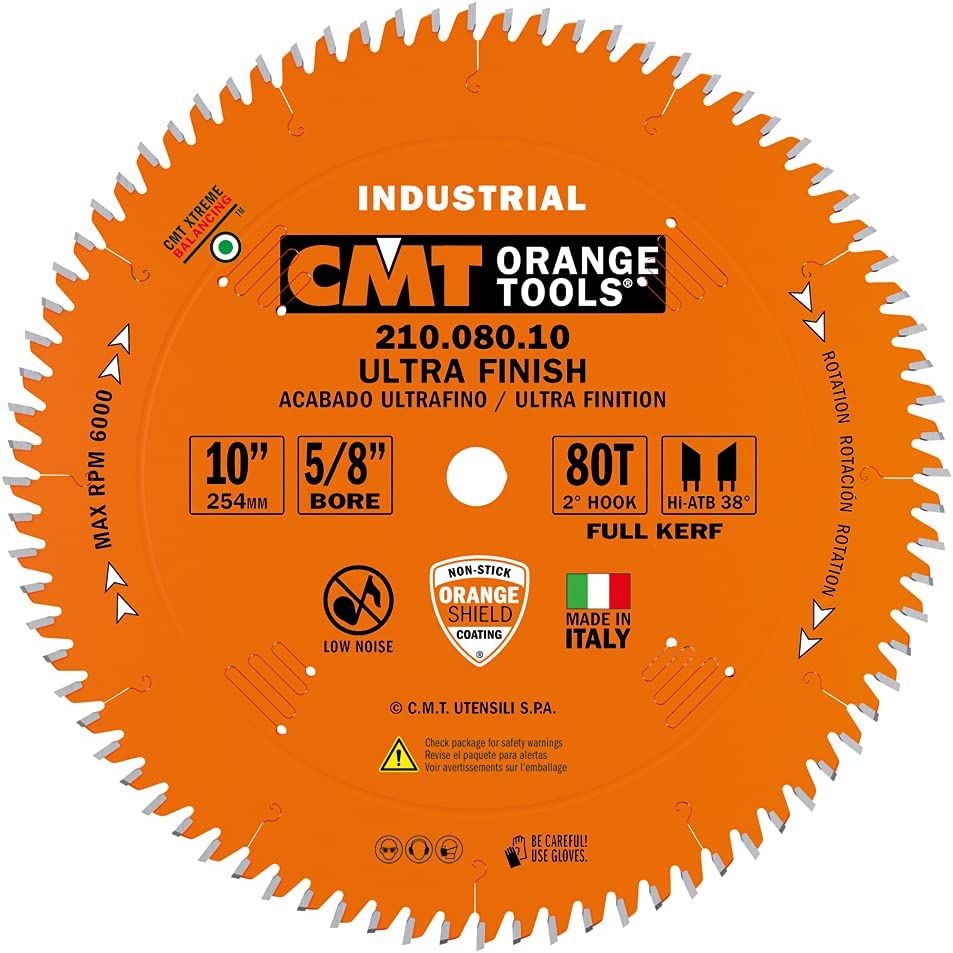 CMT 210.080.10 Blade 10"X80 5/8" High-Quality Cutting Blade for  Precision Woodworking Elite Tools